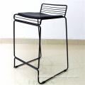 Small Square Metal Wire Bar Stool with PU Cushion